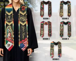 Custom Mexican Graduation Stole, Mexican Flag Graduation Sash 2026, Mexico Pattern Stole, Custom Name & School Sash Graduation Gift