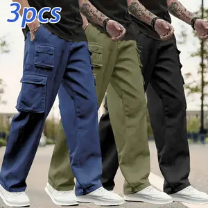 Men's Casual Multifunctional Overalls - Street style with multi-pocket design; equipped with adjustable drawstring waistband for comfortable cutting; suitable for daily commuting and weekend outings.It is an essential practical item for the wardrobe., Pan