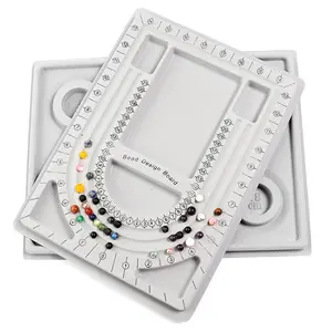 Professional Bead Design Board Precision Beading Tray  Anti-Slip with Ruler for Jewelry Makers & Hobbyists