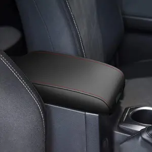 Console Armrest Cover for 2016-2023 Toyota Tacoma | Black with Red Stitches - Custom Fit & Stylish Protection Car Seat Protector Truck Cushion Protector