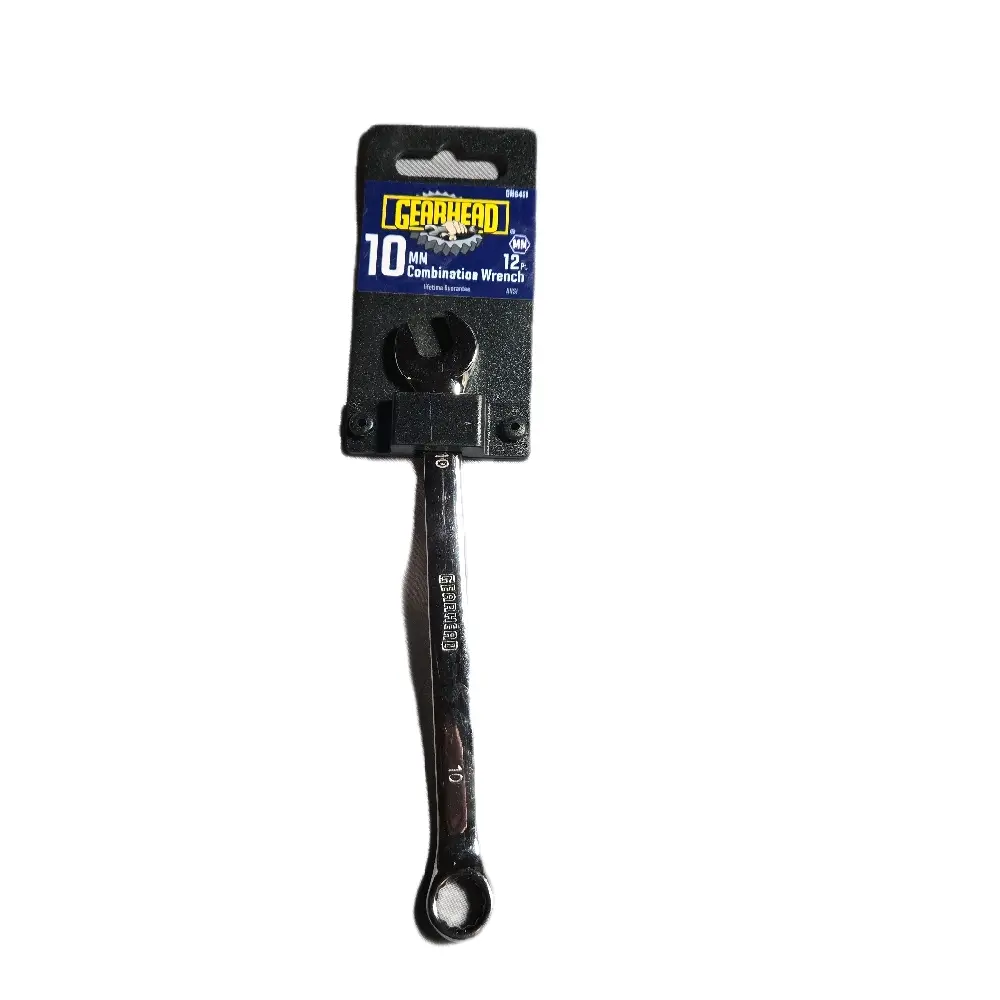Gearhead 10mm Combination Wrench - 12-Inch, Black Handle, Standard Design