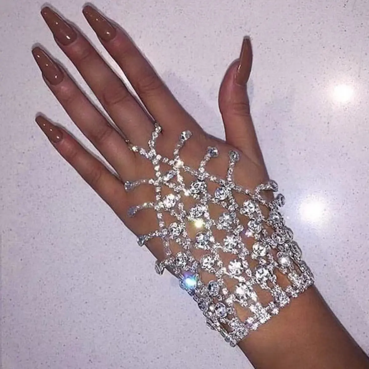 Tassel Rhinestone Versatile Sparkle Finger Bracelet
