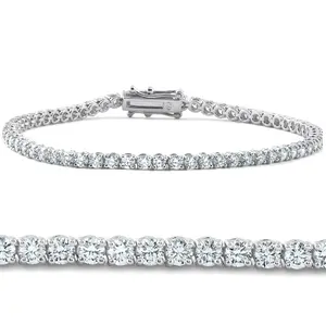 4 Carat TW Round Cut Diamond Tennis Bracelet 14k White Gold Lab Grown