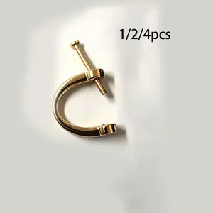 1/2/4pcs  D-Ring Keychains, Metal Zinc Alloy, Detachable Luggage Charm, Car Key Ring Accessory, Half Circle Horse Shoe Clip