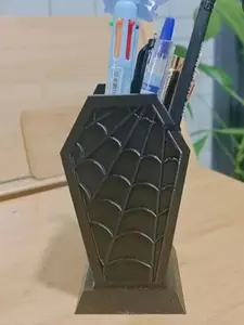 Gothic Coffin Style Spider Web Makeup Brush Holder Pen Organizer for US Market