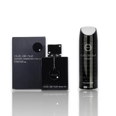 Armaf | Club De Nuit | Intense Man + Intense Man Body Spray | Mens Fragrance | 100ML + 200ML | Eau De Parfum | Lemon - Apple & Bergamot