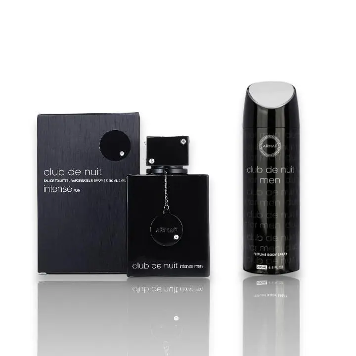 Armaf | Club De Nuit | Intense Man + Intense Man Body Spray | Mens Fragrance | 100ML + 200ML | Eau De Parfum | Lemon - Apple & Bergamot