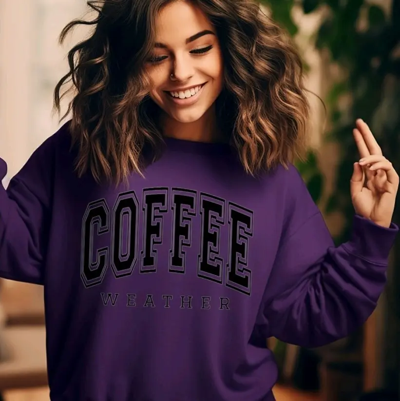 COFFEE WEATHER Crewneck Sweatshirt Womenswear Menswear Comfortable Sweaters Everyday Casual