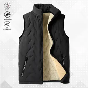 Men's Casual Vest - Fleece vest with zippered pockets and stand collar design for comfort all winter long