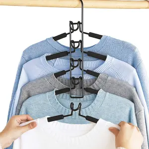2/4Pcs 5-in-1 Multi-functional Hanger, Space Saving Non-slip Closet Organizer, All-Round Wardrobe Hack for Coats, Suits, T-shirts & Pants
