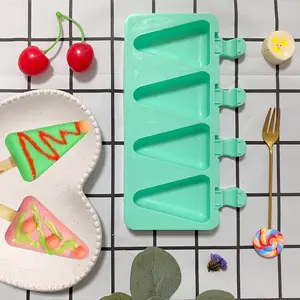 1/2/3pcs Silicone Popsicle Ice Cream Molds, Silicone Triangle Ice Cream Molds, DIY Chocolate Cake Baking Tools