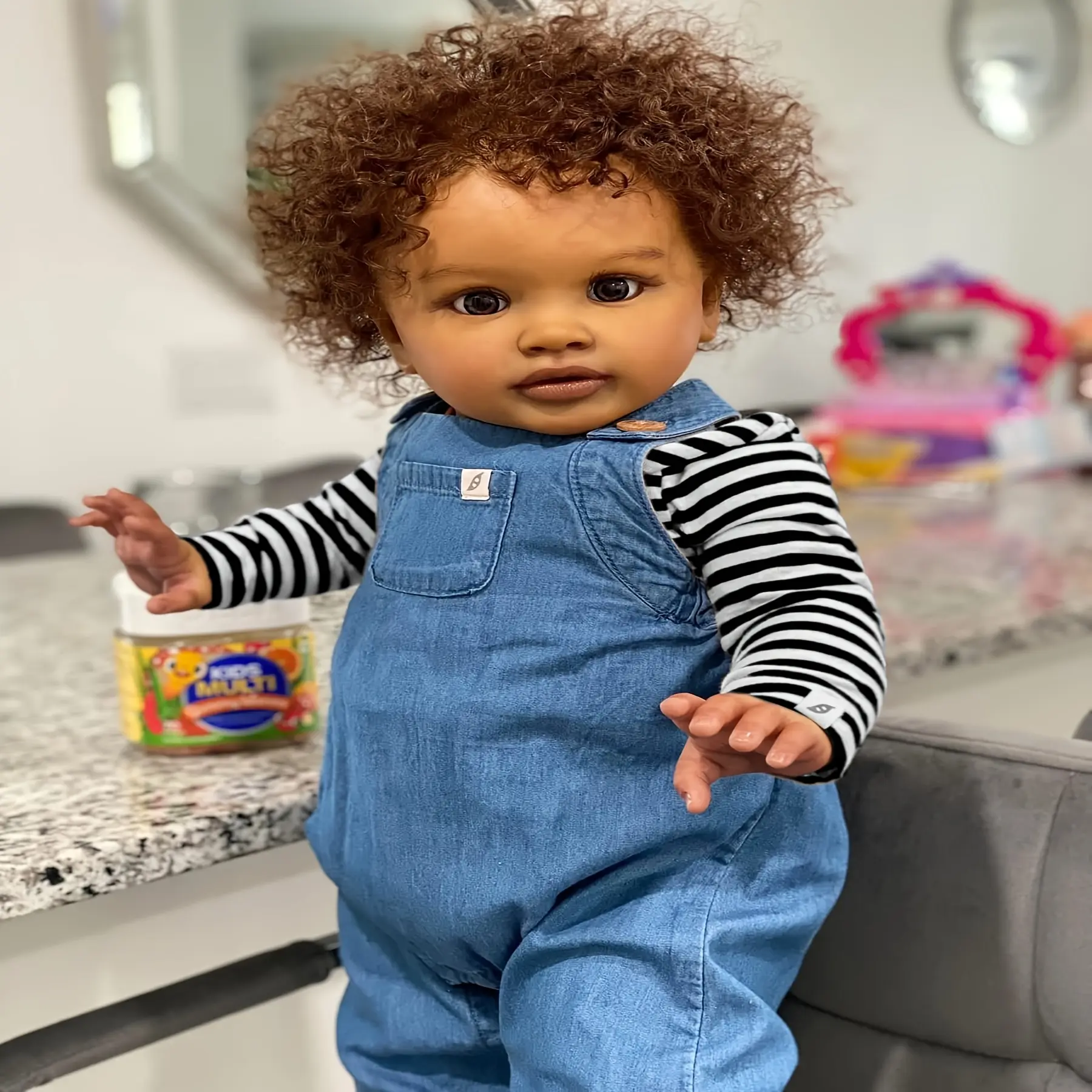 Big Size Realistic Reborn Baby Doll 26 Inch Life Size Reborn Toddler Boy Can Stand Lifelike Baby Toy Dolls, Lifelike Plaything, Highquality Reborn, Soft Doll, Standing Doll, Collectors Item, Parents Gift