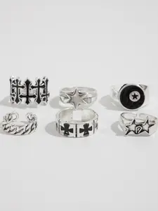 Adjustable Punk Style Star Rings Set, Stacking Rings, Stackable Rings, Couple Matching Rings, Holiday Gift, Plain Design, All Seasons, No Cadmium Lead