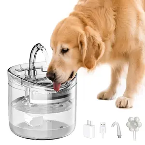 Cat Water Fountain: Dog Bowl Fountains - Automatic Pet Dispenser - Dogs Drinking Waterer Bowls Indoor - Auto Watering Dish Supplies - Easy Cleaning Animal Machine - Quiet 67oz/2L Kitty Drink Fountain