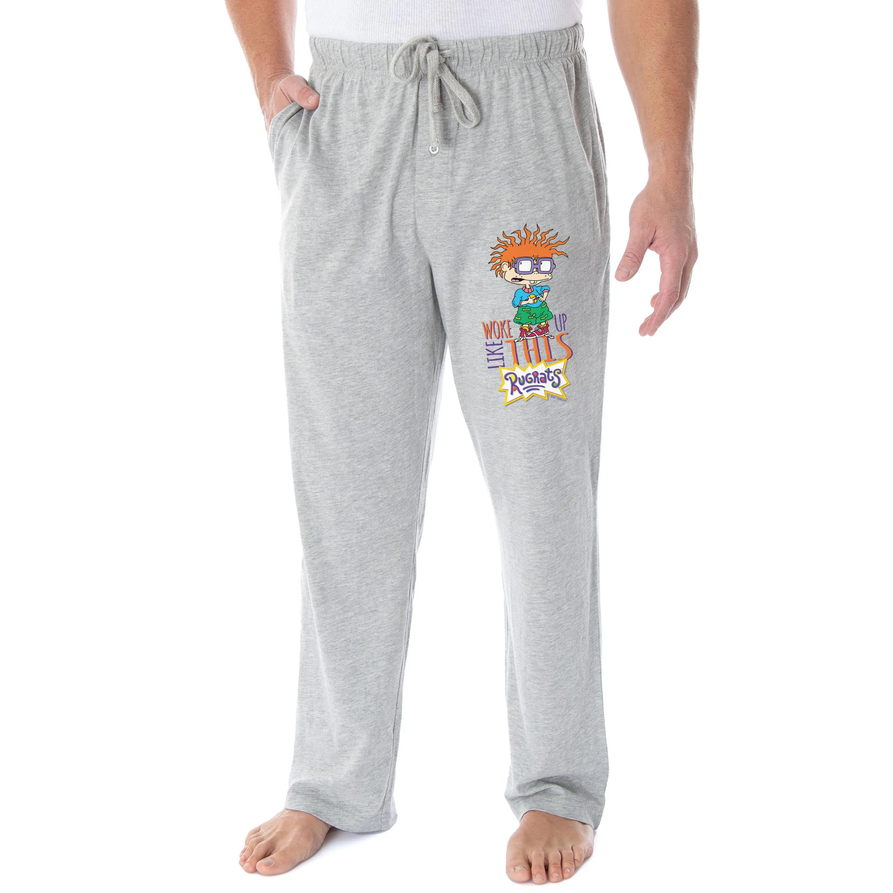 Nickelodeon Men's Rugrats Chuckie Finster Woke Up Like This Loungewear Sleep Bottoms Pajama Pants