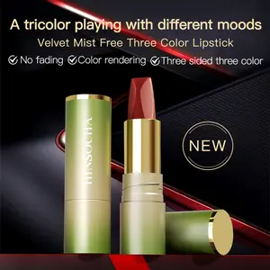 HINSOCHA Three Color Non-Stick Cup Lipstick Orange Oxblood