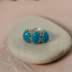 Blue Teardrop Statement Ring, Fashion Jewelry