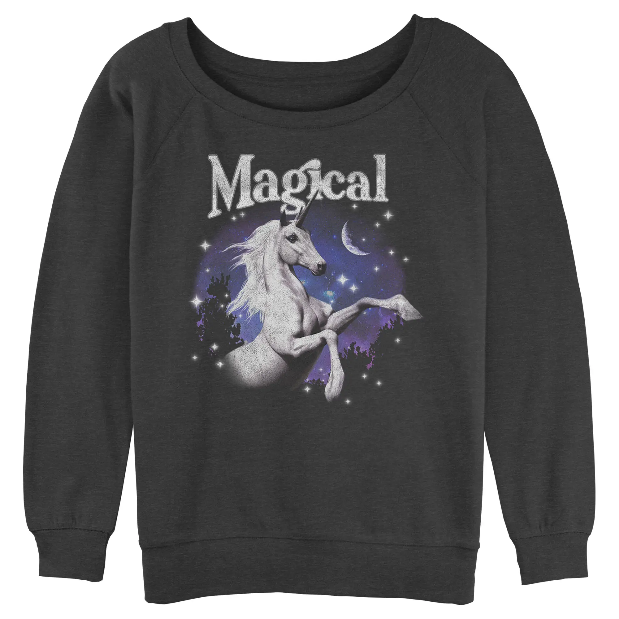 Juniors Womens Lost Gods Magical Unicorn Sweatshirt