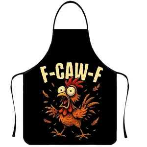 F-CAW-F Pattern Polyester Apron, 1 Count Funny Unisex Cooking Apron, Christmas Gift, Winter Apron for Women,Thanksgiving Gift,Cool Autumn Apron, Chicken Pattern Apron, Nails Design Tool, Christmas Decorations