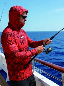 Men's Fishing Hoodie, UPF 50+ Sun Protection Fishing Hooded Top, Long Sleeve Hooded Top for Men, Outdoor Fishing Clothing, Athletic Apparel, Casual Print Hoodie