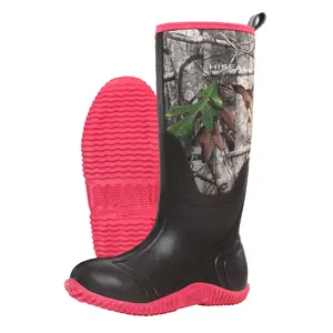 HISEA Women's Waterproof Knee-High Rain Boots - Insulated Neoprene Rubber Work Boots with Anti-Slip Sole for Hunting, Farming & Outdoor Work (Sizes 6-11)