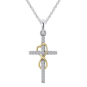 Alloy Pendant With Diamond And Eight-character Cross cool  chain