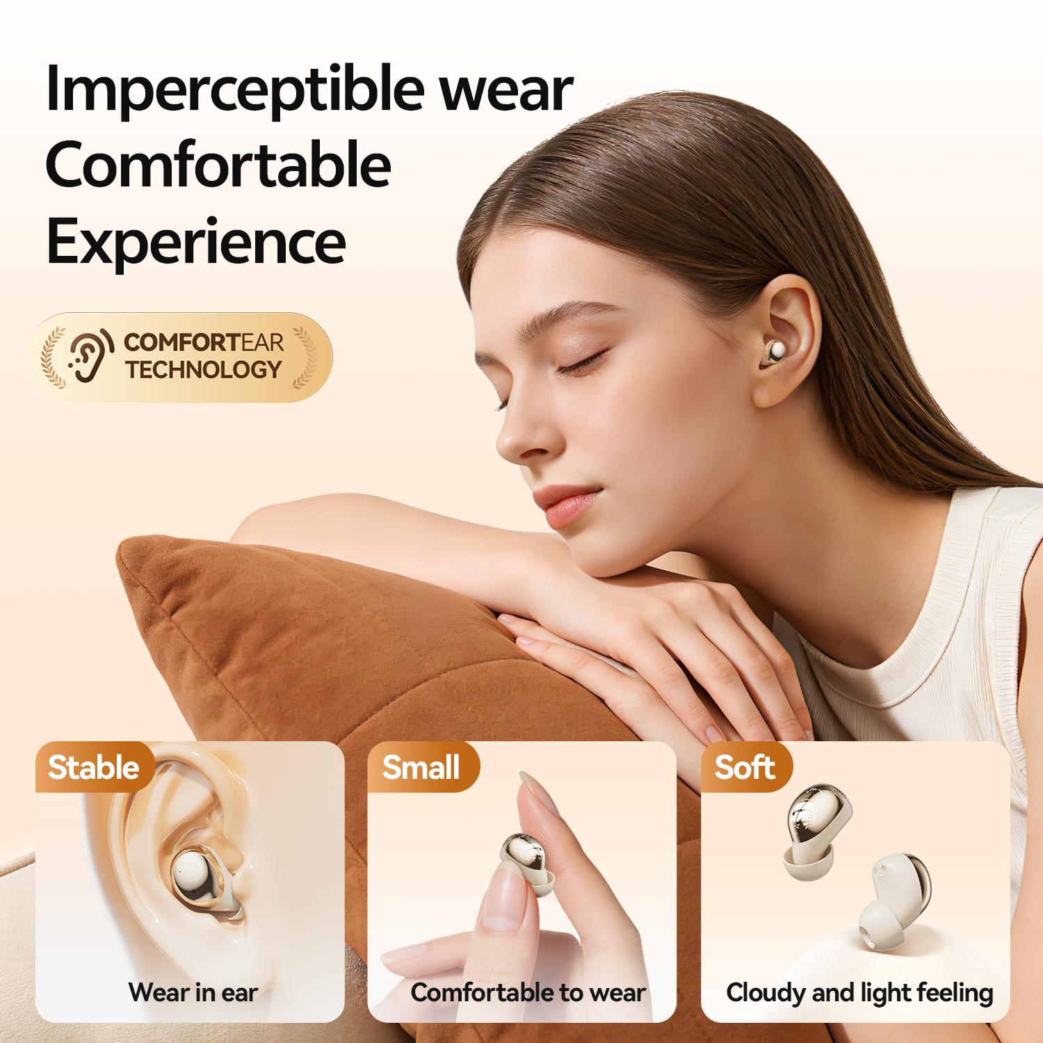 CHENRUIDA M184 Wireless Bluetooth Earbuds: Invisible earbuds featuring Bluetooth 6.0 technology, with water-resistant and noise-canceling capabilities. Their compact, short-stem design makes them ideal for work, exercise, sleep, study, and phone calls.