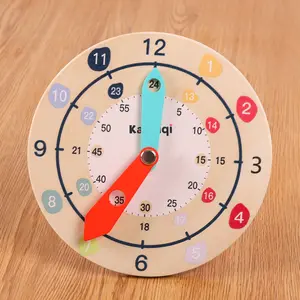 Clock Teaching Aid for First and Second Grade Pupils, Early Educational Toy for Children to Learn and Recognize Time
