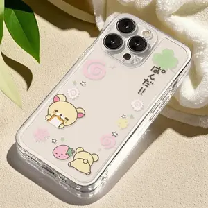 Creative Strawberry Cute Kawaii Bear Phone Case For iPhone 17 16 15 14 13 12 11 Pro Max Plus Air And Galaxy S25 S24 S23 S22 Ultra Plus FE Cartoon Soft Cover Unique Gift For Christmas Birthday