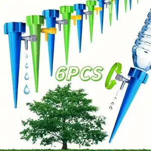 1/6PCS Flower Automatic Drip Irrigation Adjustable Water Flow Drip Device Gardening Plant Automatic Drip Automatic Watering Stakes