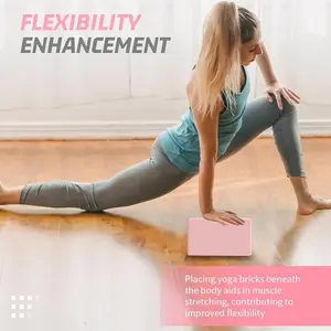 Dance Yoga Blocks Gym Foam Brick, Yoga Equipment, Stretching Gear, Home Pilates Equipment, Anti-Slip Design, Ideal for Pilates & Fitness Exercises, 15.5cm Width, 75mm Thickness, No Warranty