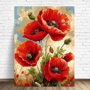 Full Round Diamond Embroidery Poppy Flower Painting DIY New Arrival Diamond Mosaic Craft Kit Handmade Hobby Needle Crafts Kit