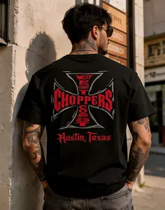 West Choppers Motorcycle Club T-Shirt Men Lightweight Easy-Care All-Season Casual Summer Tee Up to 3XL