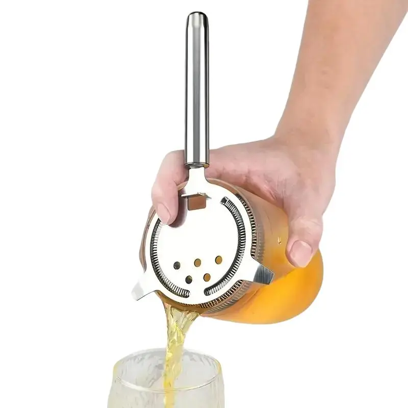 Professional Stainless Steel Cocktail Strainer, Compact Size, Portable, Durable Dishwasher Safe Filtering Ice Filter, Ideal for Bartenders & Home Bars