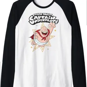 Captain Underpants The First Epic Movie Burst Raglan Baseball Tee