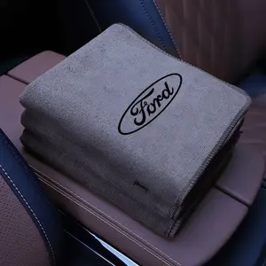 Car Suede Fleece Microfiber Wash Towel, Water Sucking for Ford St-Line Focus 2 3 Mondeo Ecosport Kuga Mk4 Fiesta Mk3, Auto Styling Accessories