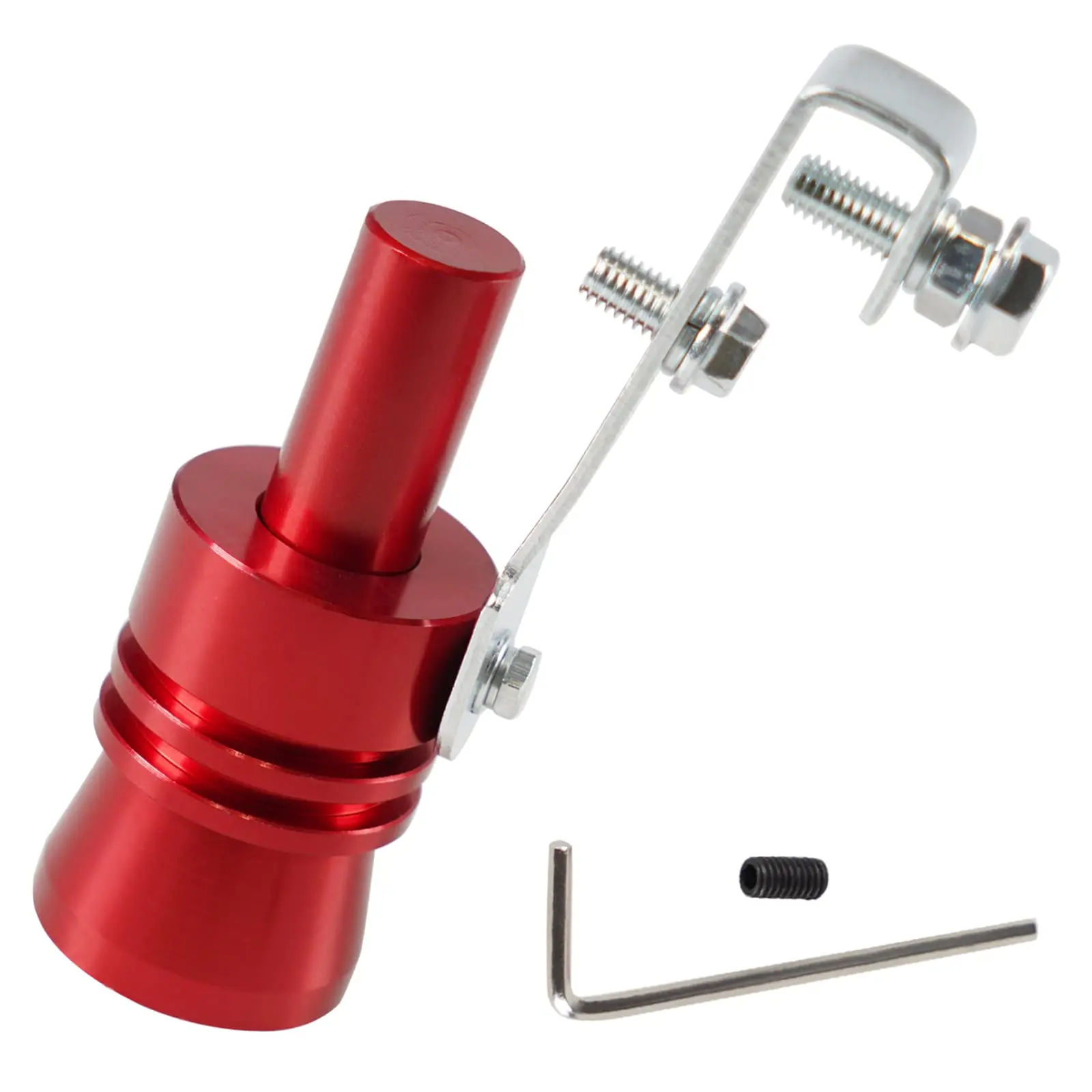 XL Red Aluminum Turbo Sound Pipe Whistle - 1 x Turbo Sound Simulator Whistle, Loud Car Exterior Decoration Accessory, Invisible Installation Cars Accessories, Long Service Life Truck Enhancer Compatible with Motorcycles