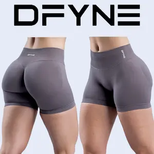 DFYNE Impact Shorts Women's Hidden Scrunch Workout Seamless Gym Shorts 90% Nylon 10% Elastane High Stretch Durable Fabric