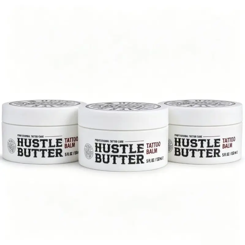 【Buy One Get Two Free】Hustle Butter 5oz Tattoo Balm for New & Older Tattoos – Safe for Healing, Moisturizes & Rejuvenates Tattoo Aftercare