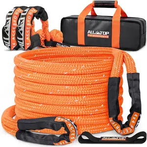 Kinetic Recovery Rope (Reflective) - 1in x 30ft - 48,000 Lbs - Orange  w/ Shackles