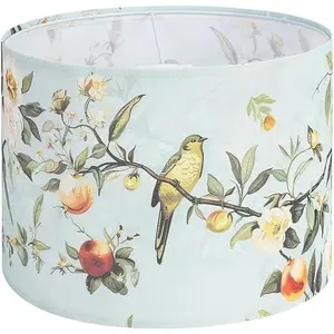 Haultop Drum lamp shades, 13x13x10in Fabric Lamp Shade, Printed Floral and Bird Print Lamp shades, 1 Pack Lamp Shades for Table Lamps, Support Spider and E26/E27 Base