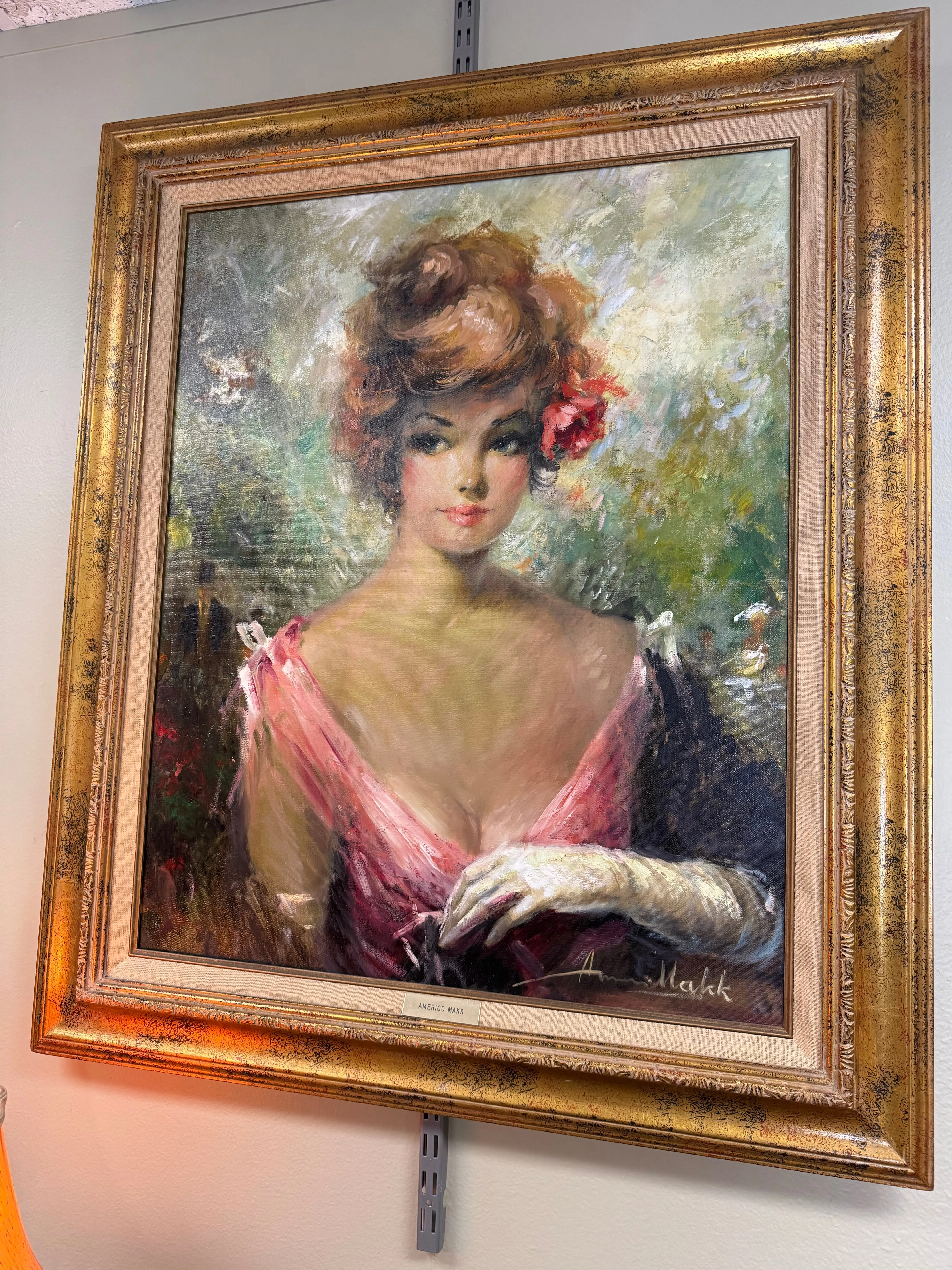 Original Americo Makk Oil Painting – “Expectation” – Signed Portrait – Framed – 24×30