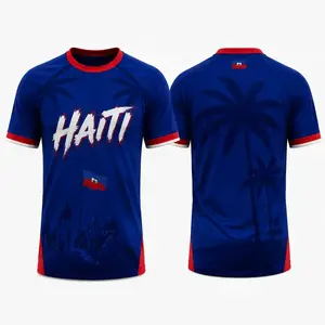 Haiti Heritage Palm Tree Jersey, Caribbean Island Fan Shirt, Tropical Culture Graphic Tee, Unisex Sports Style Top