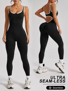 Seamless Knitted Hollow Out Women's Jumpsuit, Outdoor Yoga Sport Tight Peach Hip Fitness Clothes, Running Indoor Gym Onesie, Sportswear Jumpsuits, Stretchy Jumpsuit, Stretch Jumpsuit, Yoga Workout Jumpsuits, Yoga Activewear Jumpsuit