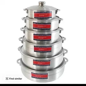 6 pcs Aluminum Cooking Pot Cookware Durable Kitchenware