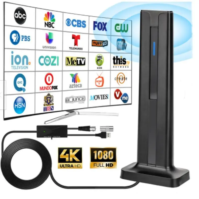 TV Antenna Digital HD Antenna 1080P 4K Ultra HD Indoor Long Range High-Quality Signal for Home Entertainment Full HD NBC ABC HSN