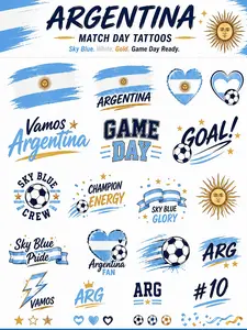 2026 Football Soccer Fan Temporary Tattoo Stickers