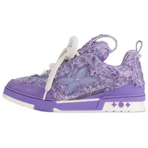 Louis Vuitton Skate Denim Round-Toe Lace-Up Casual Shoes for Men in Purple Trending Shoes, House White Official Shoes to Get / Maison Mihara Verifiable, with credentials and supporting global authentication
