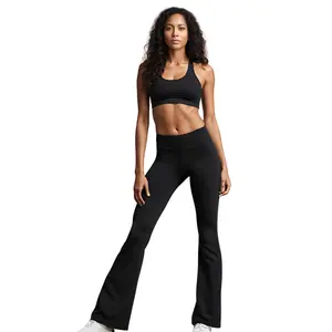 Women High Waisted Yoga Pants Flare Bottom Cotton Spandex Bootcut Wide Leg Pants Comfortable Pants Yoga Leggings Casual Wear cargo airport outfit