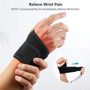 1 Pair Sports Adjustable Wrist Compression Wrap,Elastic Wrist Support Brace for Carpal Tunnel Arthritis and Tendinitis Pain Hand Relief Work, Sports, and Everyday Use